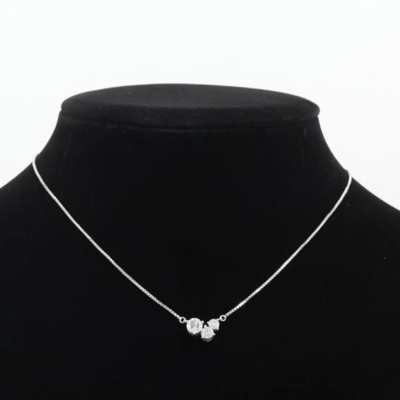 Diamond Three Round-cut Necklace Platinum - Picture 4 of 4